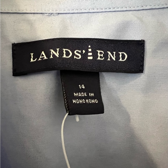 LANDS END Blue Button Down Shirt NWT - Picture 3 of 5